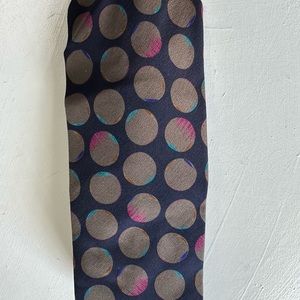 Paul Stuart Italian Silk tie. Navy,taupe primary